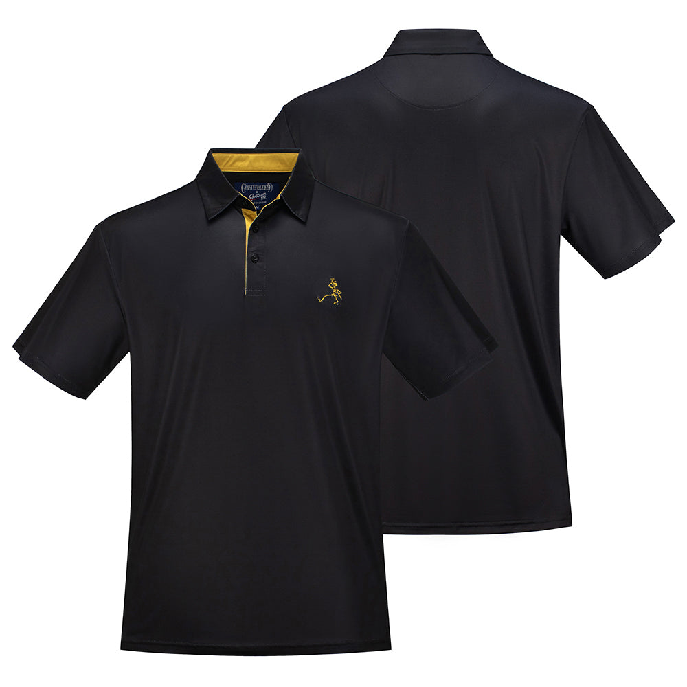 Grateful Dead Performance Polo Gold Skeleton and Black - Section 119