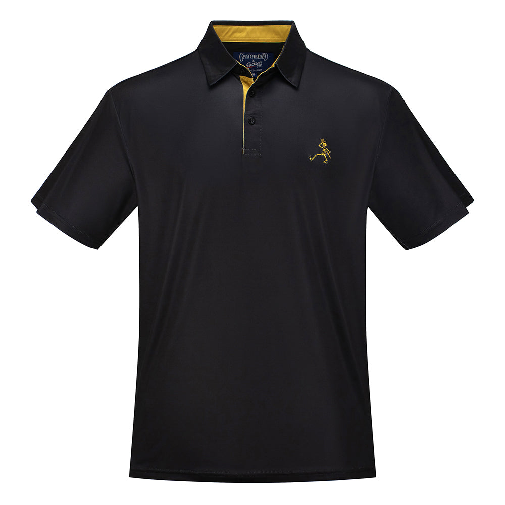 Grateful Dead Performance Polo Gold Skeleton and Black - Section 119