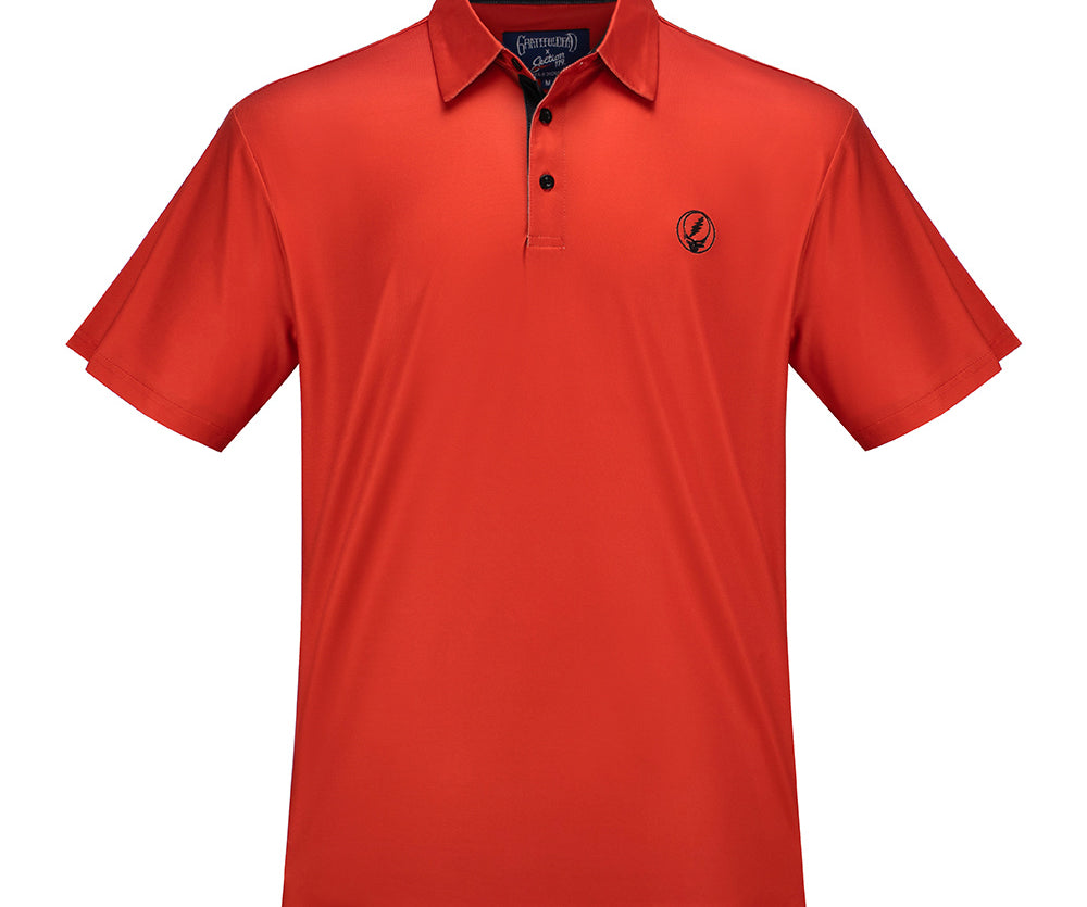 Grateful Dead Performance Polo Stealie Red and Black - Section 119