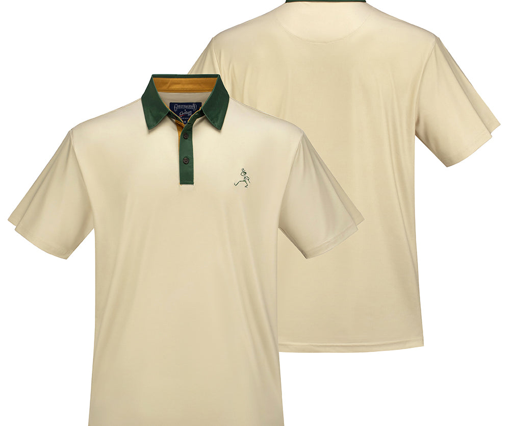 Grateful Dead Performance Polo Green Skeleton in Tan - Section 119