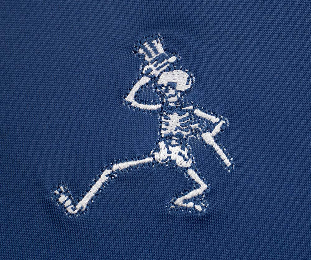 Grateful Dead Performance Polo Grey Skeleton and Navy - Section 119