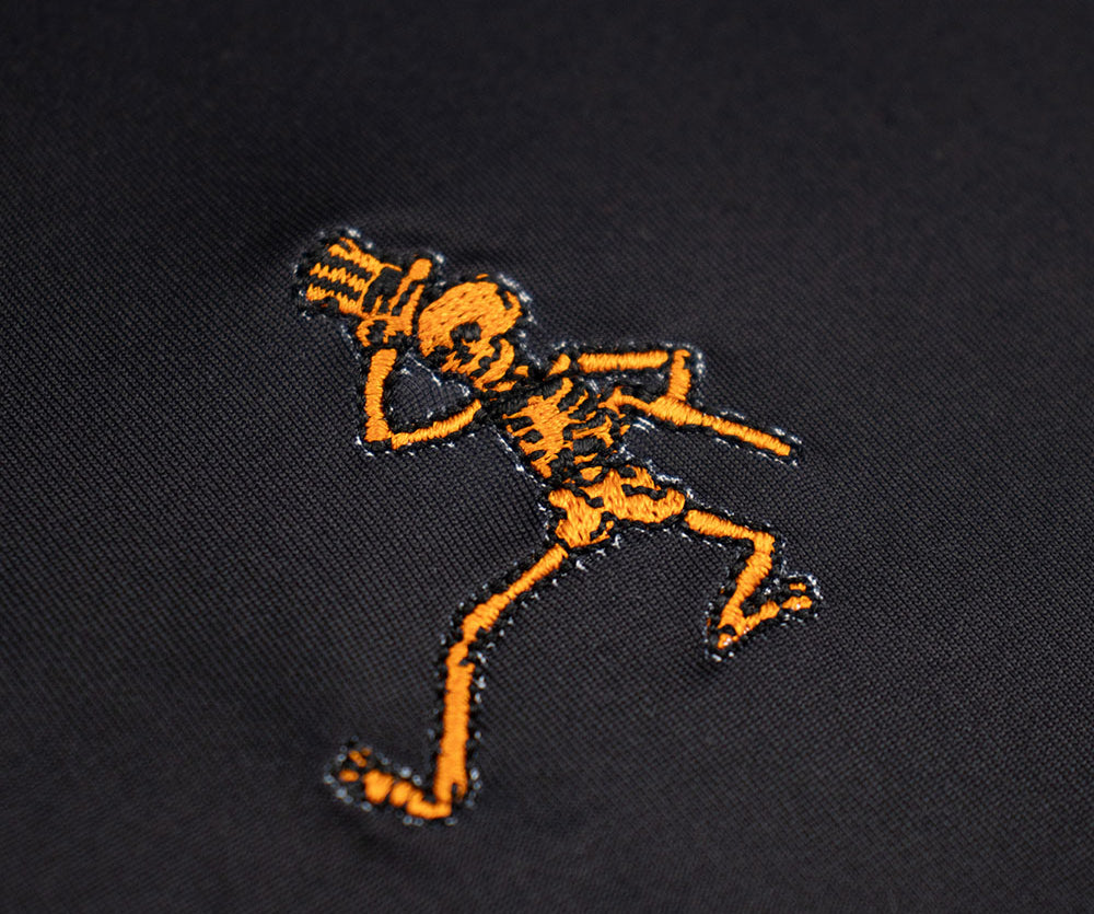 Grateful Dead Performance Polo Orange Skeleton and Black - Section 119