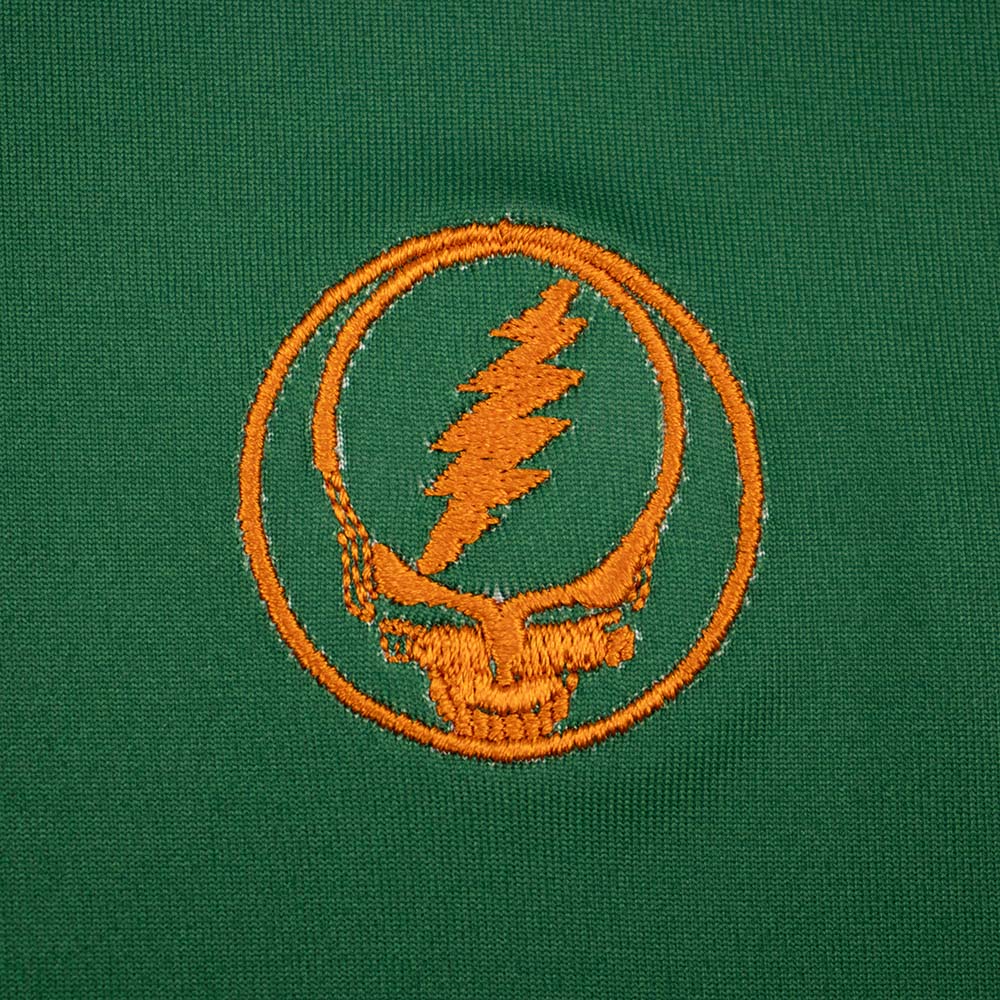 Grateful Dead Performance Polo Green with Orange Stealie - Section 119