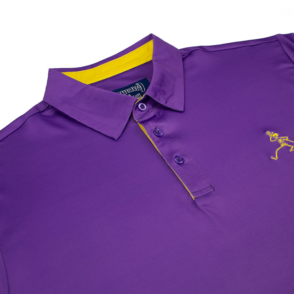 Grateful Dead Game Day Performance Polo Yellow Skeleton and Purple Section 119