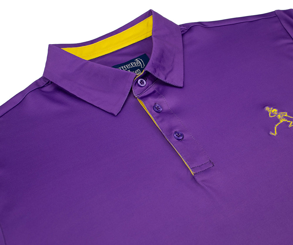 Grateful Dead Performance Polo Yellow Skeleton and Purple - Section 119
