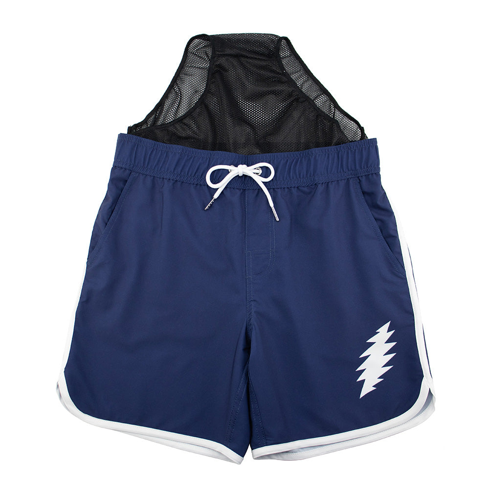 Grateful Dead Navy Bolt Piping Swim Trunks - Section 119