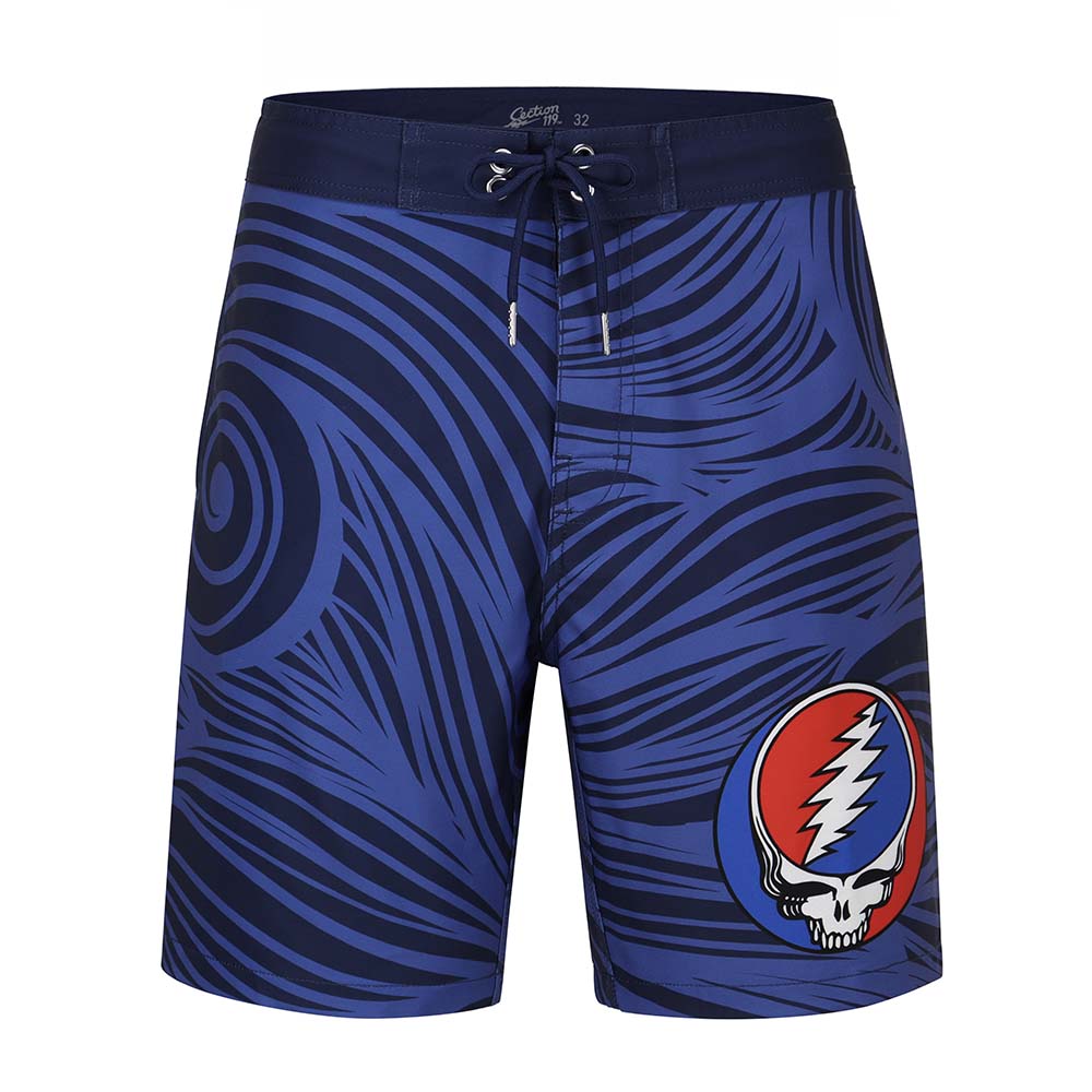 Grateful Dead Hybrid Board Shorts Steal Your Face Spiral - Section 119