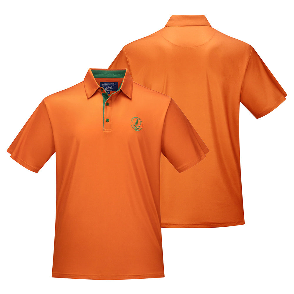 Grateful Dead | Game Day Performance Polo | Green Stealie and Orange - Section 119