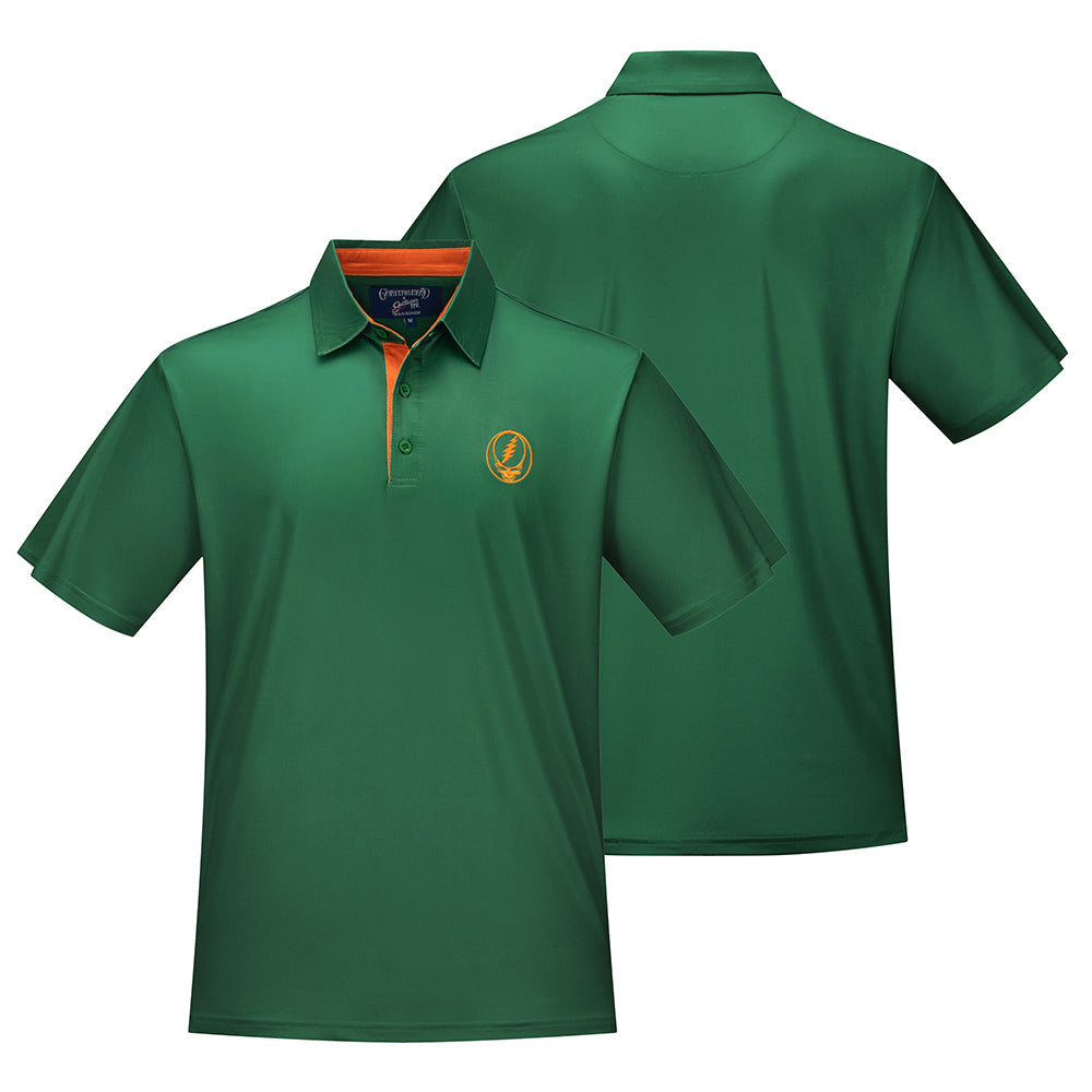 Grateful Dead | Game Day Performance Polo | Green with Orange
