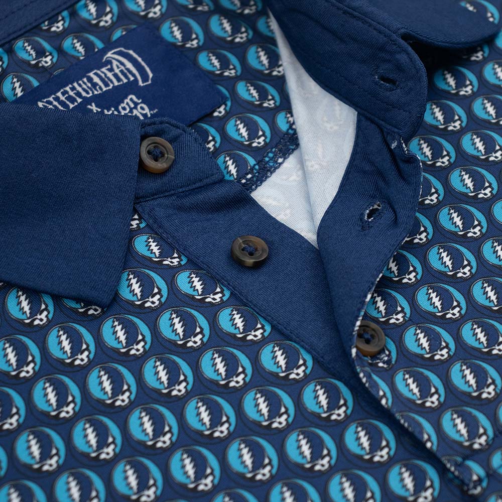 Grateful Dead | Performance Polo | All over Stealie in Navy - Section 119