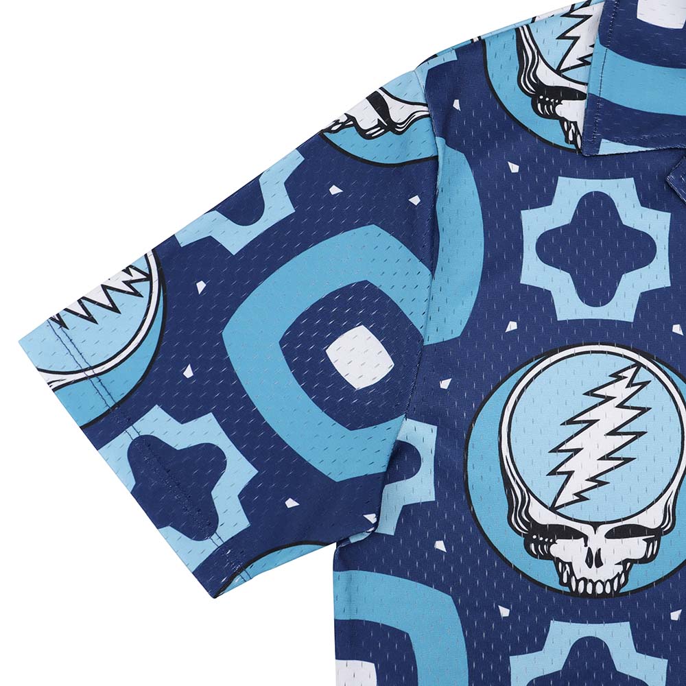 Grateful Dead Steal Your Face Navy and Teal Mesh Shirt - Section 119