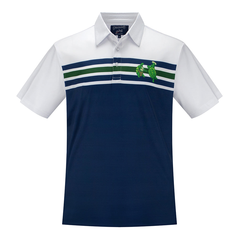 Grateful Dead | Performance Polo | Turtles on Navy and Green Stripes - Section 119