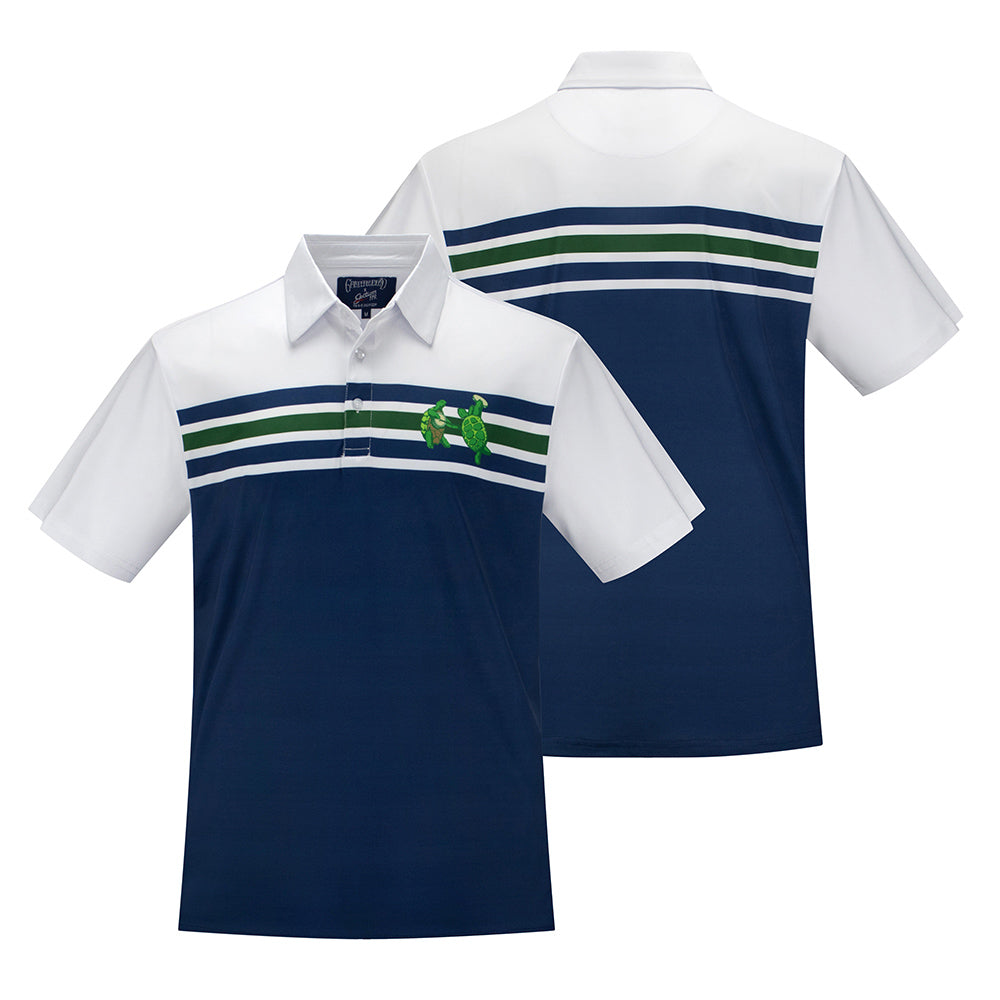 Grateful Dead | Performance Polo | Turtles on Navy and Green Stripes - Section 119
