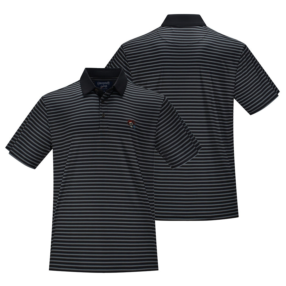 Grateful Dead Performance Polo Bertha in Grey and Black Stripes Bertha - Section 119