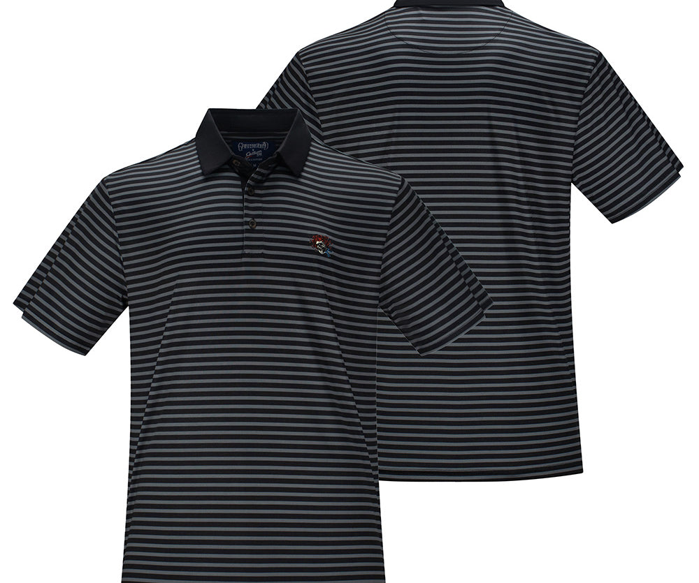 Grateful Dead Performance Polo Bertha in Grey and Black Stripes Bertha - Section 119