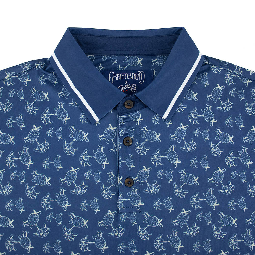 Grateful Dead Performance Polo All over Turtles in Navy - Section 119
