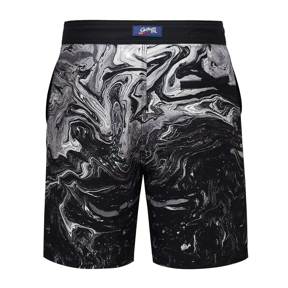 Mickey Hart Board Shorts Paint Black and White - Section 119