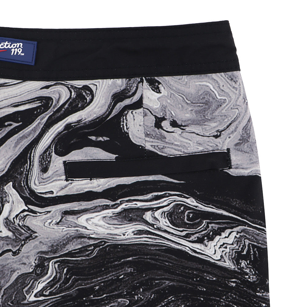 Mickey Hart Board Shorts Paint Black and White - Section 119