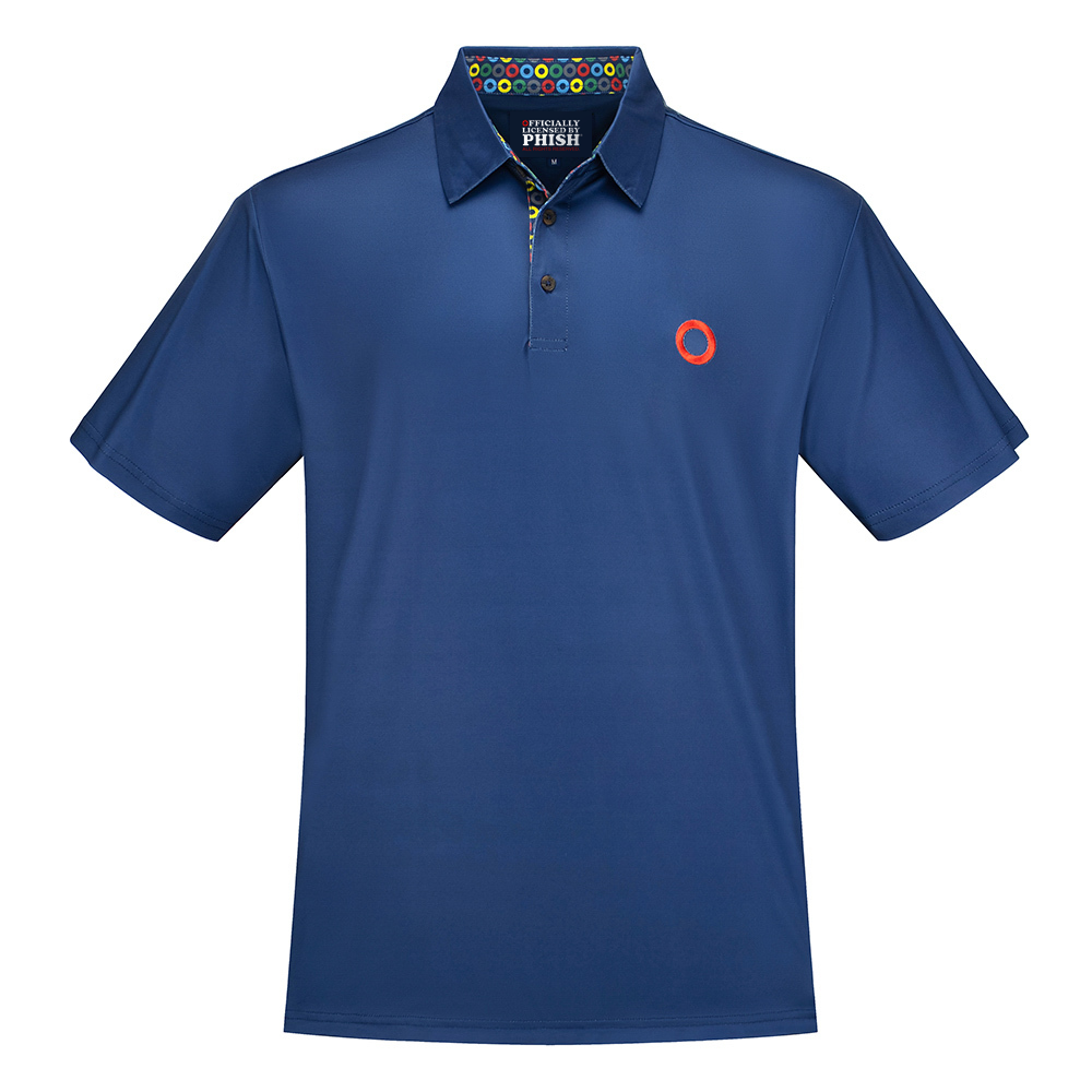 Phish Dry Fit Polo Colorful Donut on Navy - Section 119