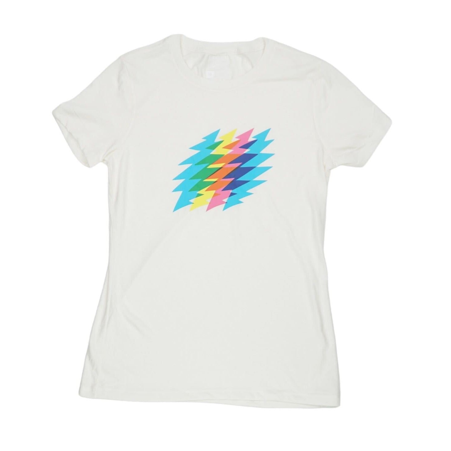 Super Soft Grateful Dead Women's Recycled 4 Tone Bolt Tee in White - Section 119