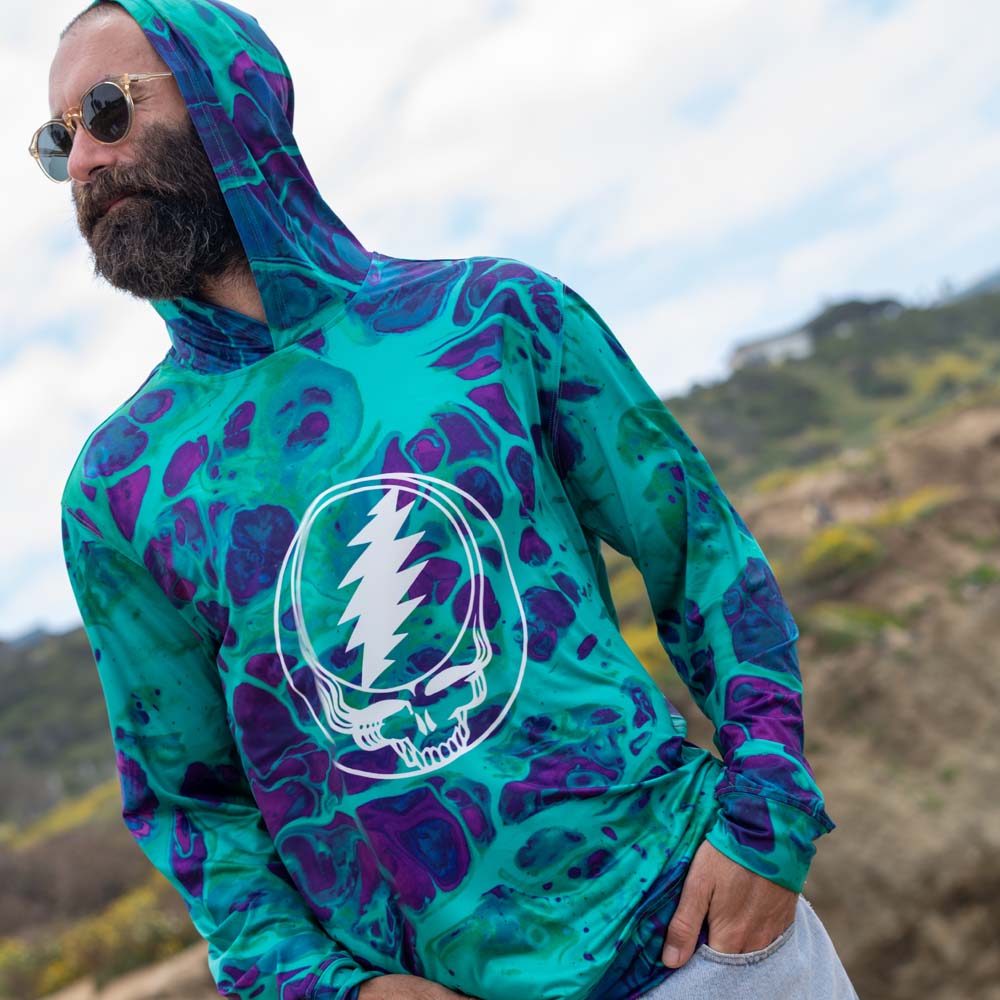 Grateful Dead UPF 50 Hoodie Acid Stealie Section 119