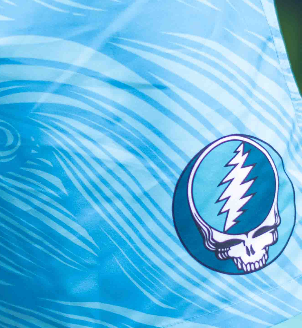 Grateful Dead Hybrid Board Shorts Blue Spiral Steal Your Face - Section 119