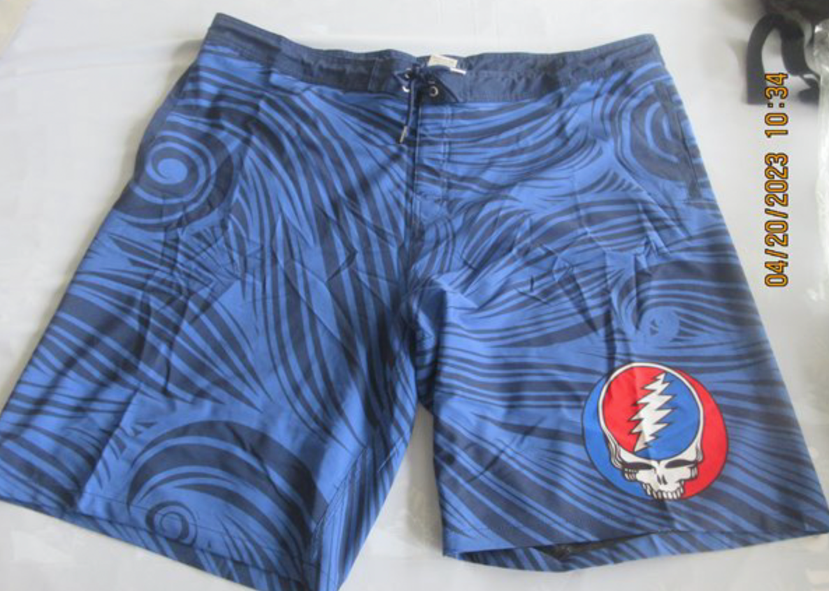 Grateful Dead Big and Tall Board Shorts Navy Spiral Stealie - Section 119