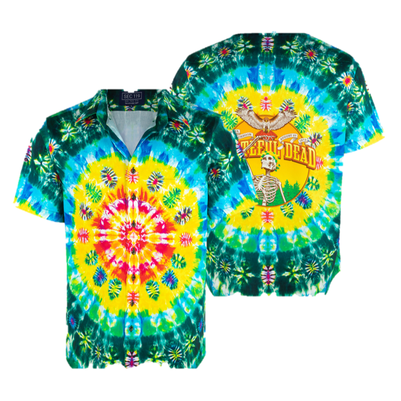 Grateful Dead Long Sleeve Tie Dye Loose Fit UPF 50 Swim Shirt - Section119, S