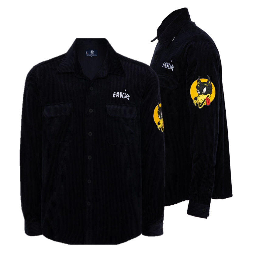 Jerry Garcia Thick Navy Corduroy Garcia Logo and Wolf - Section 119