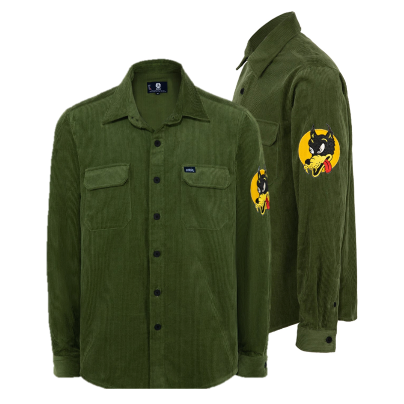 Jerry Garcia Thick Moss Green Corduroy w/ Wolf Patch - Section 119