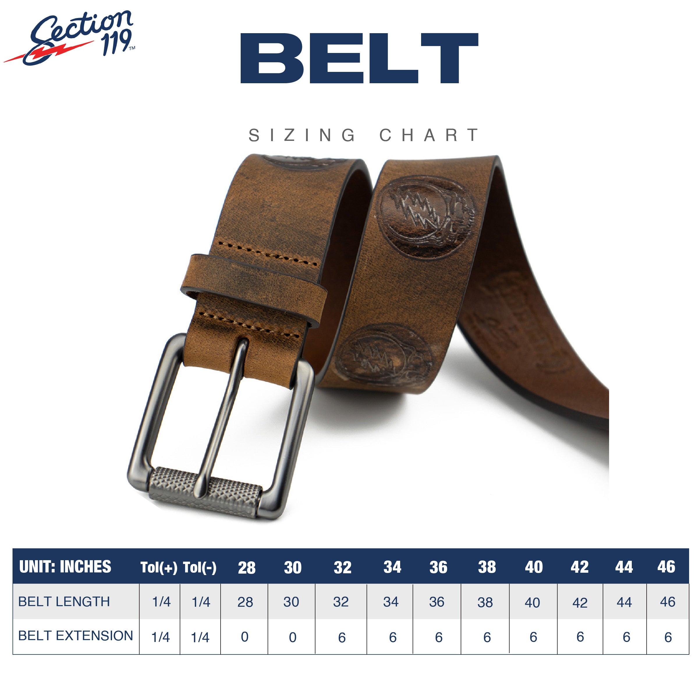 Grateful Dead Premium Leather Belt Embossed Stealie - Section 119