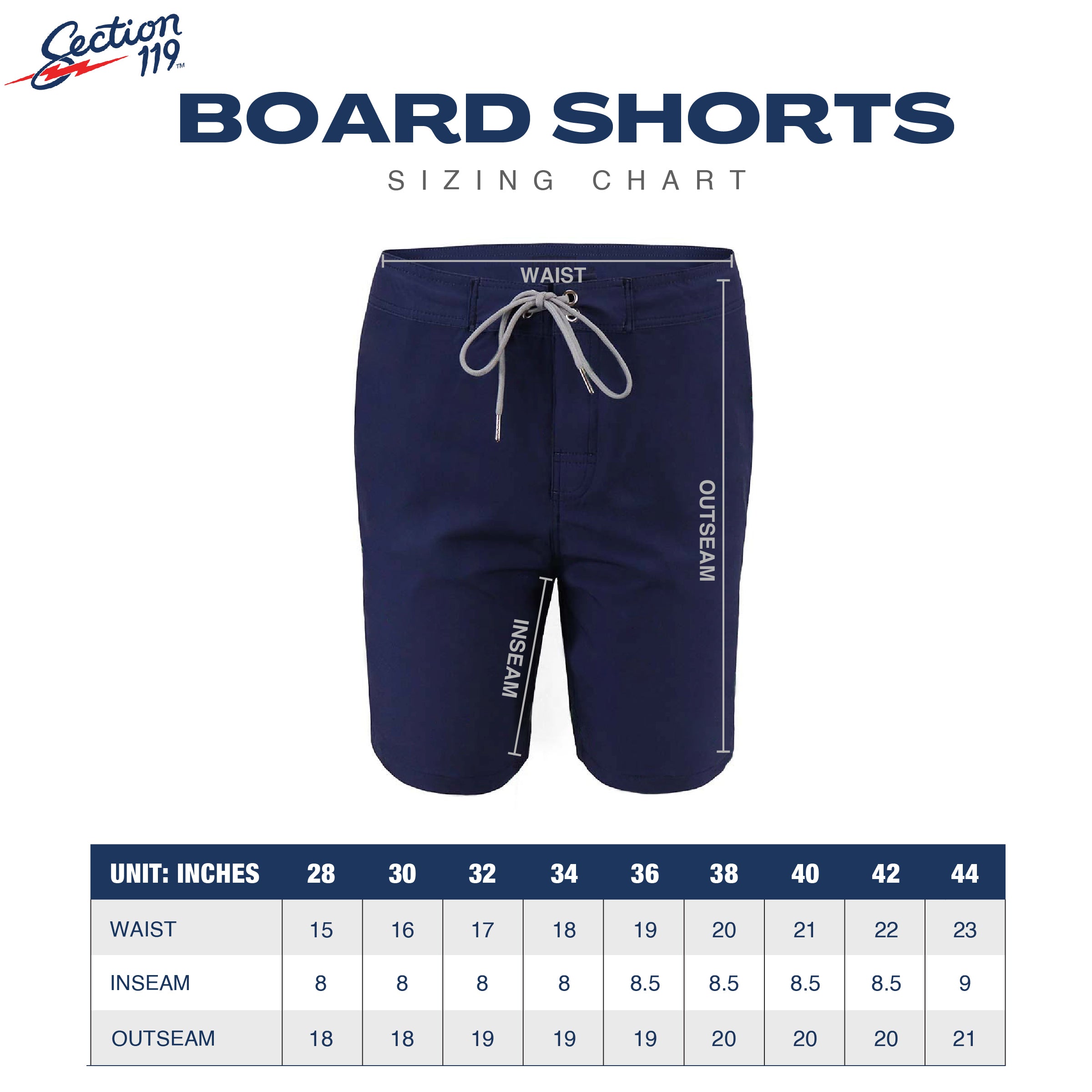 Phish Board Shorts Grey & Blue - Section 119