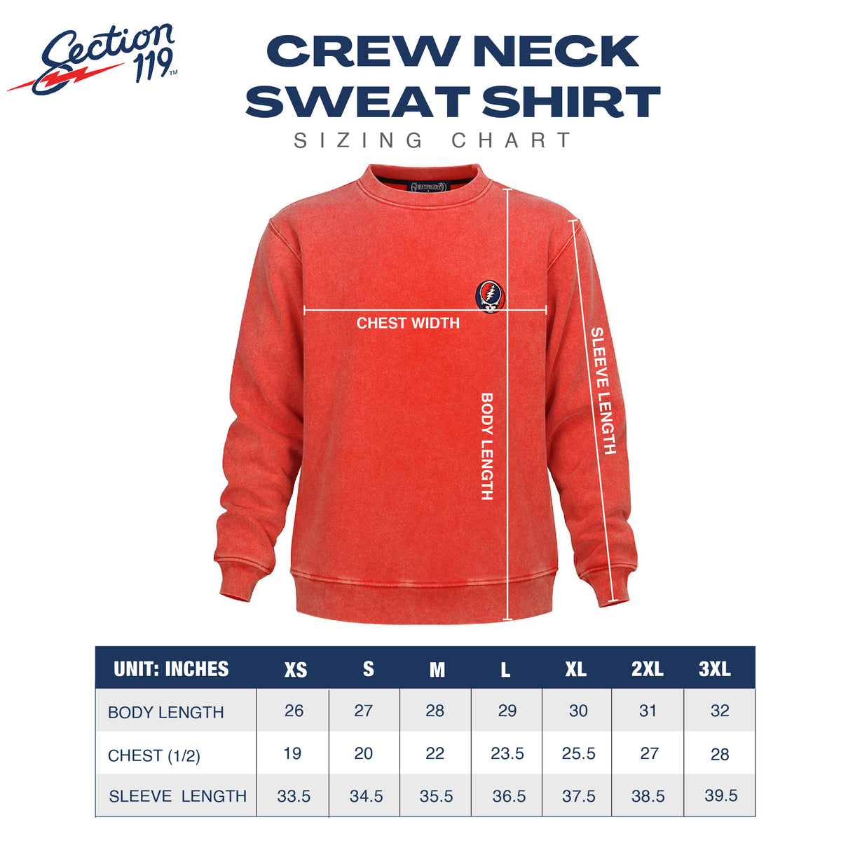 GD Crewneck Pigment Dye Yellow Bear on Navy (piece dye + acid wash) - Section 119