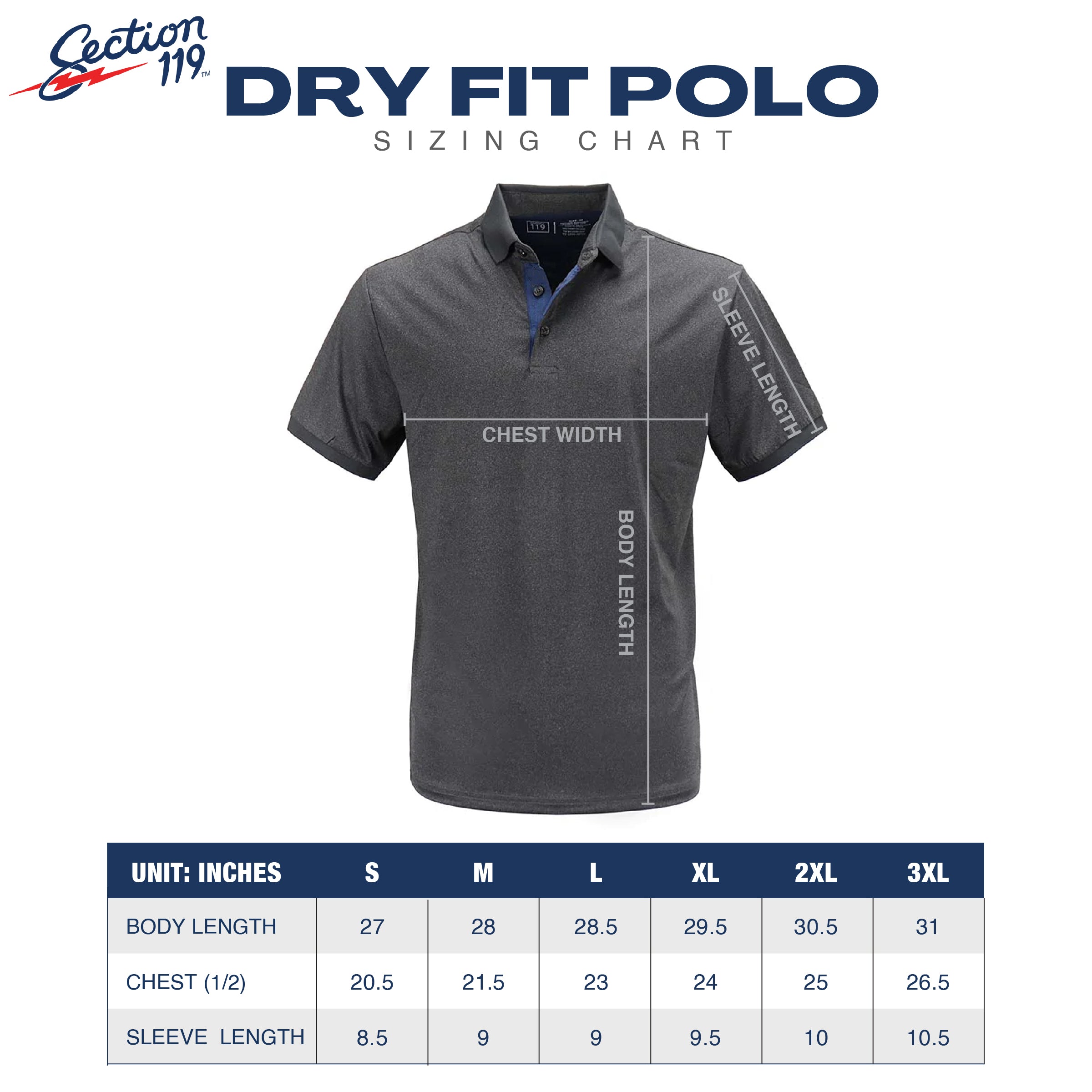 Phish Dry Fit Navy Polo - Section 119