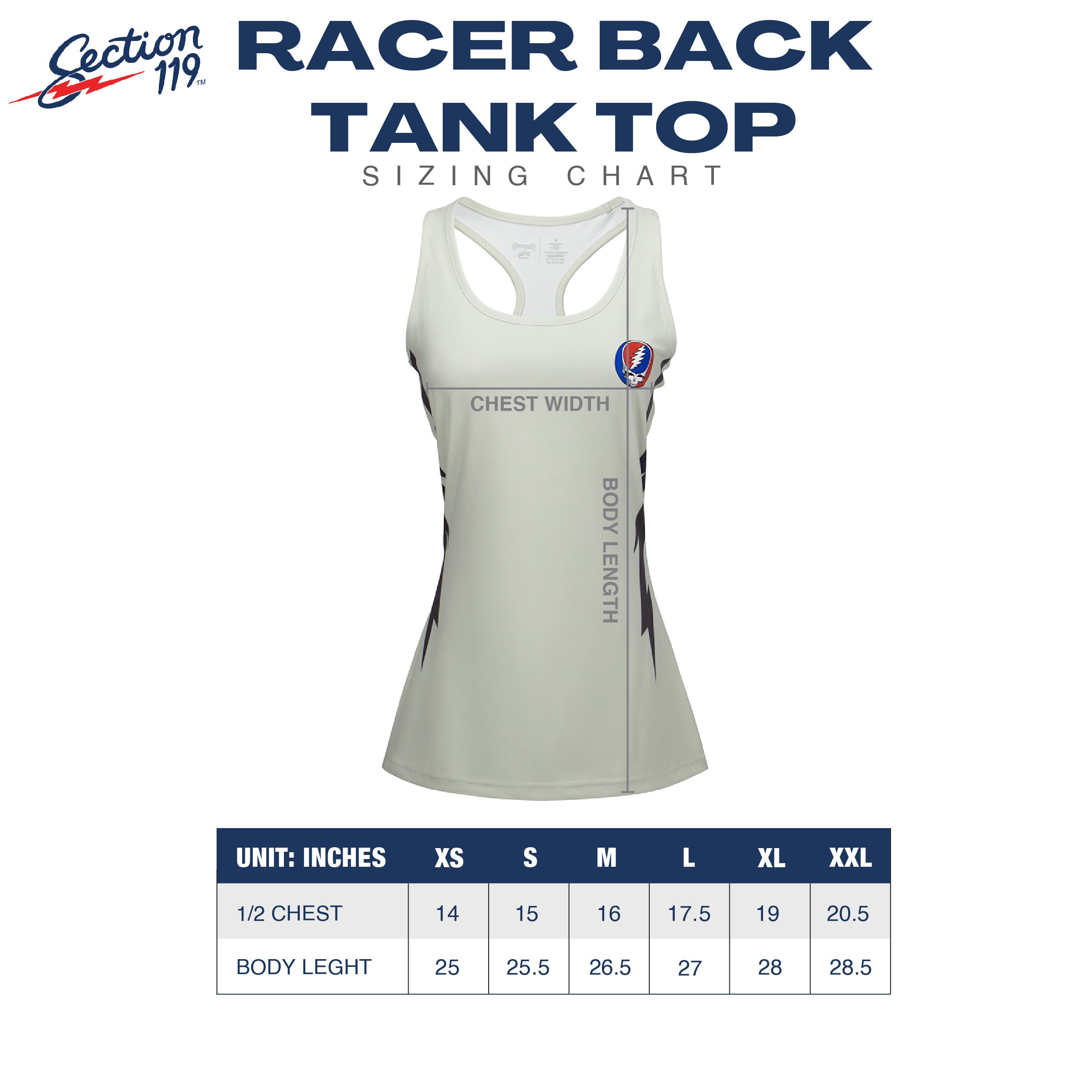 Grateful Dead Racer Back Tank Top Stealie On Red And Blue - Section 119