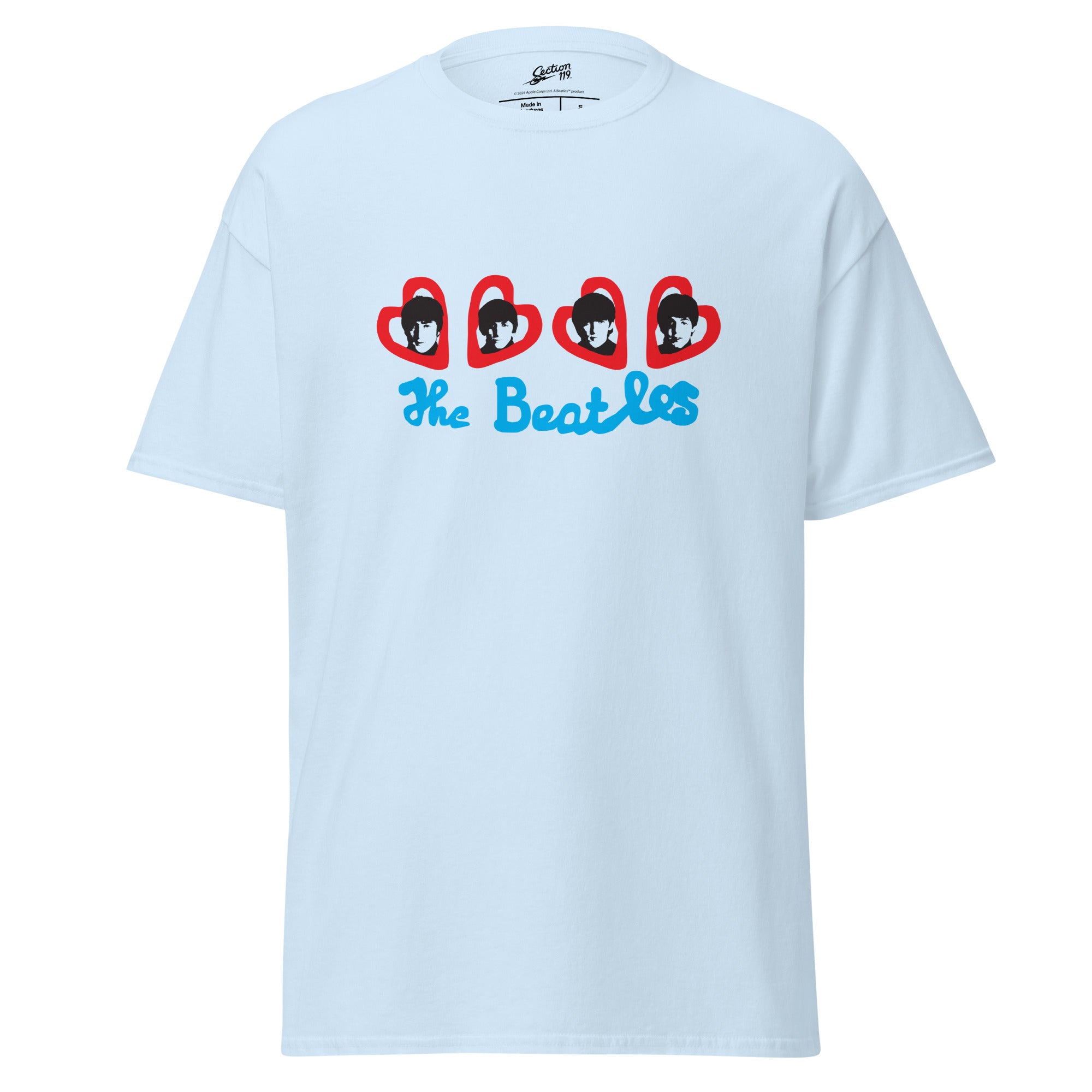 The Beatles Eco T-Shirt Love Logo in Light Blue - Section 119