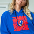 Women's Grateful Dead Chenille Embroidery Sun Stealie In Red And Royal Blue - Section 119
