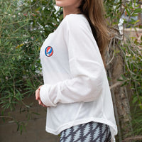 SHIPS 11/1: Grateful Dead Women's Thermal Henley White Stealie - Section 119