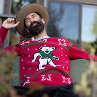 SHIPS 11/15: Grateful Dead Holiday Sweater Dancing Bear with Scarf - Section 119