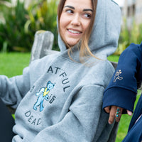 Women's Grateful Dead Classic Hoodie Grey 1965 Blue Bear - Section 119