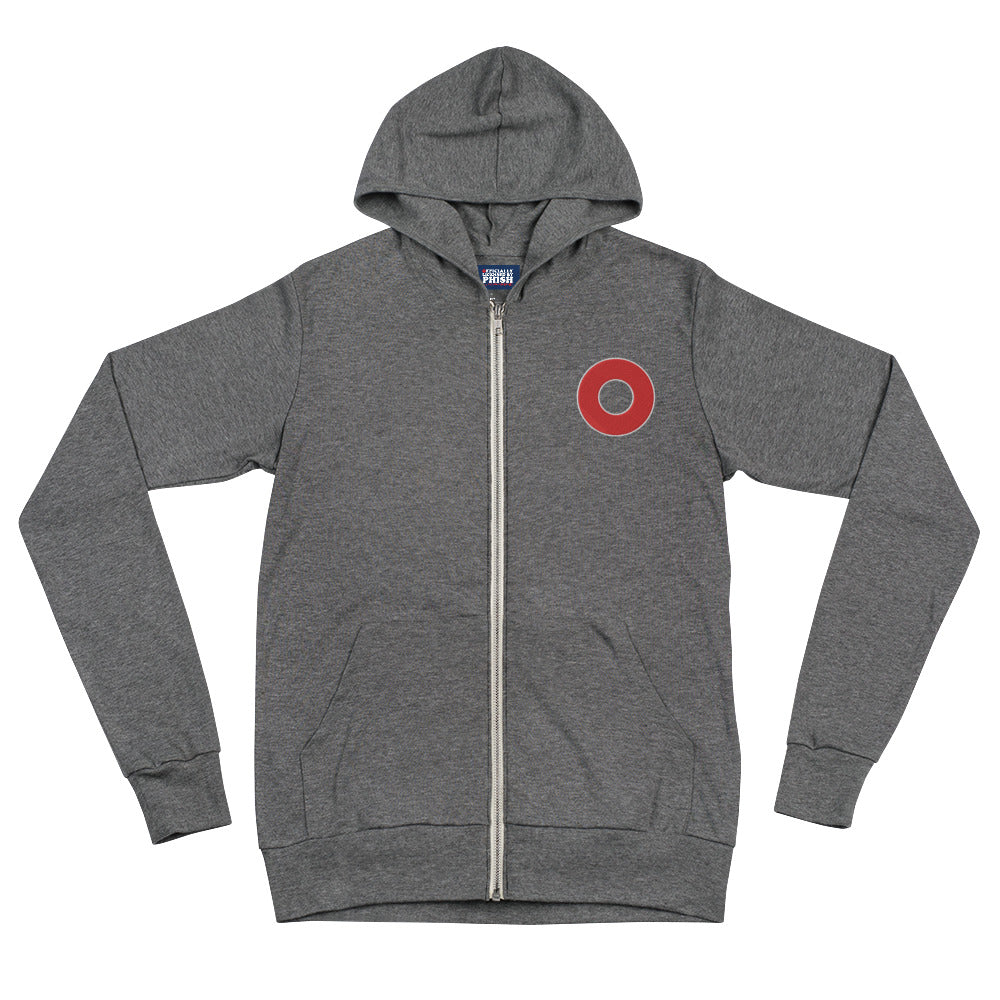 Phish Unisex Lightweight Zip Up Hoodie Grey with Red Donut - Section 119