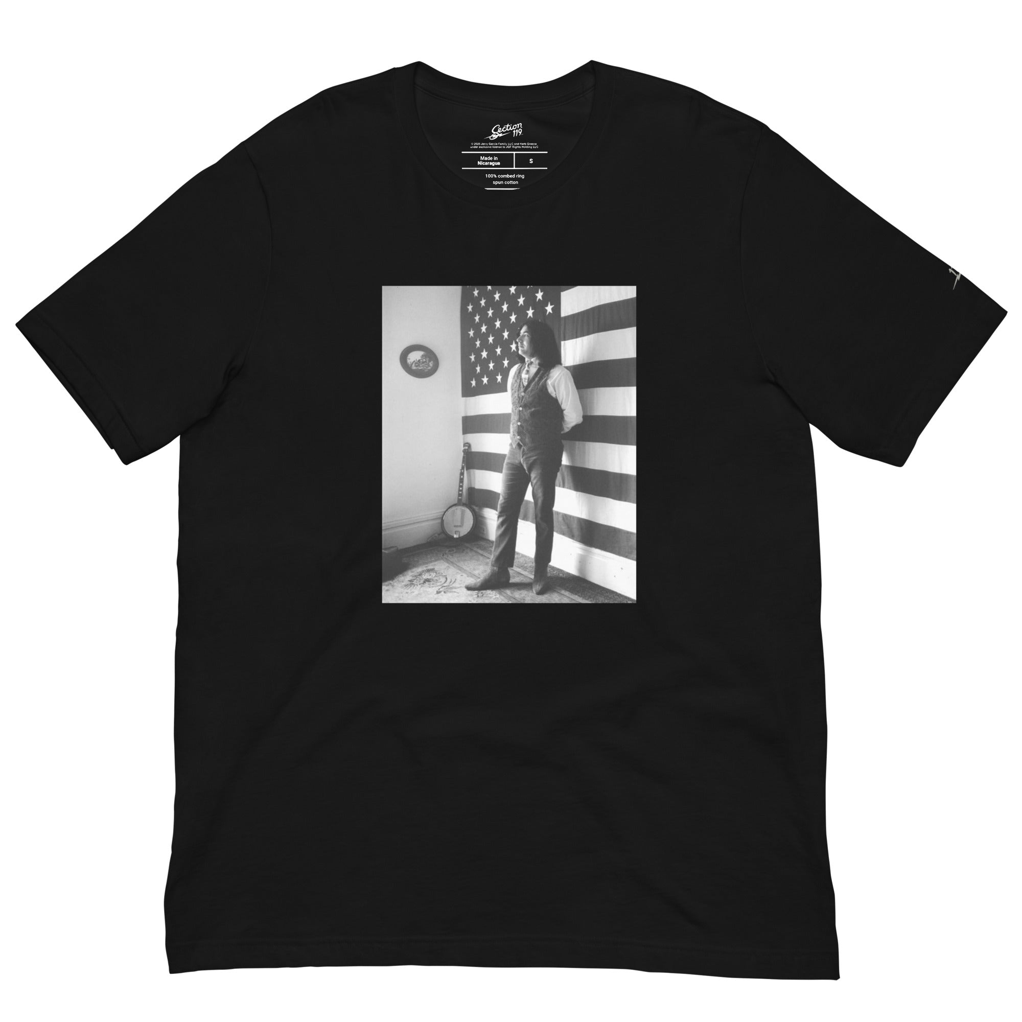 Jerry Garcia | T-Shirt | Jerry Flag Black – Section 119