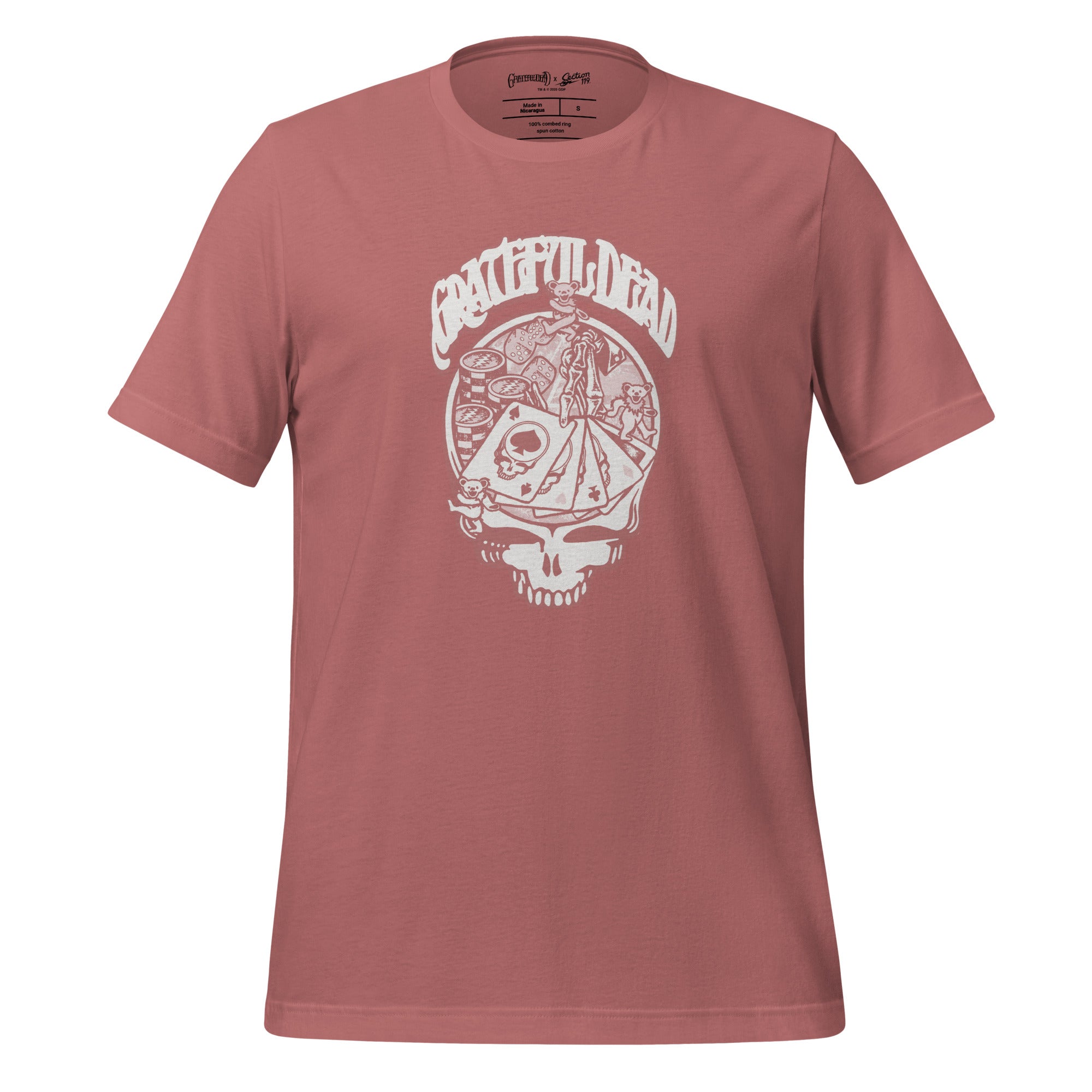 Grateful Dead | T-Shirt | Bears Card Game Stealie Pink – Section 119