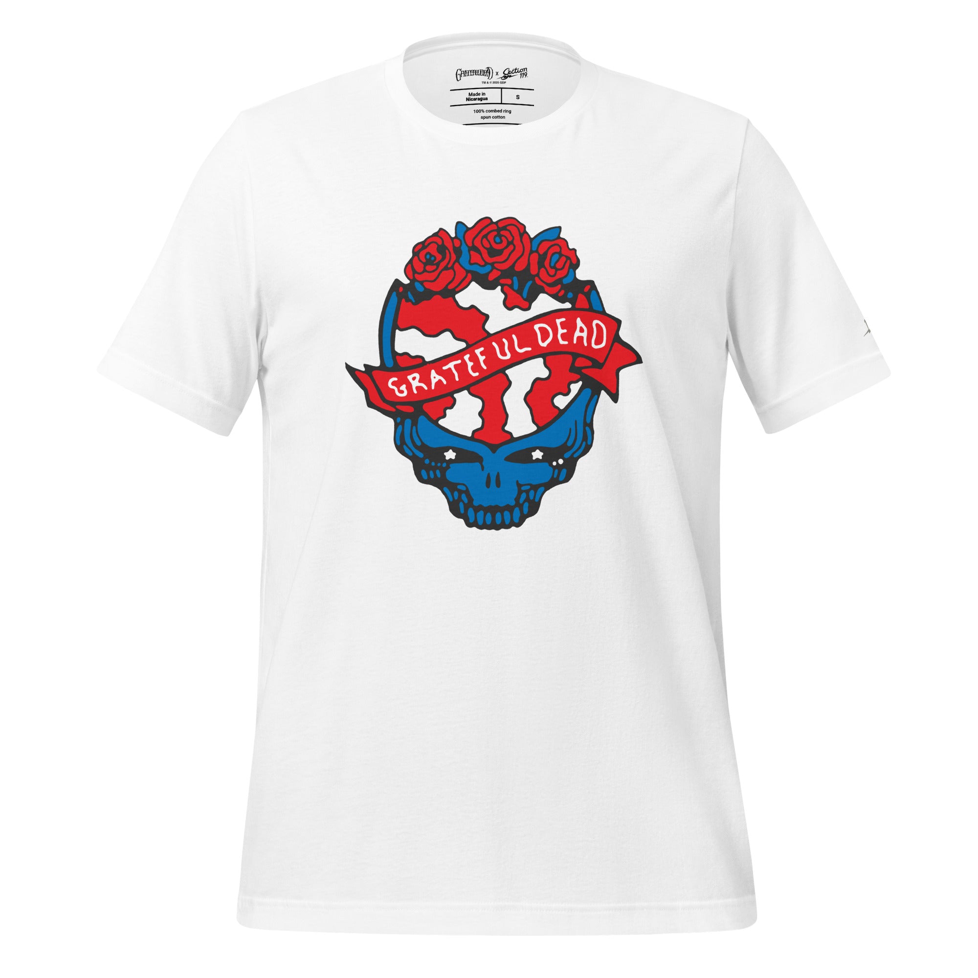 Grateful Dead | T-Shirt | Stealie Roses White – Section 119