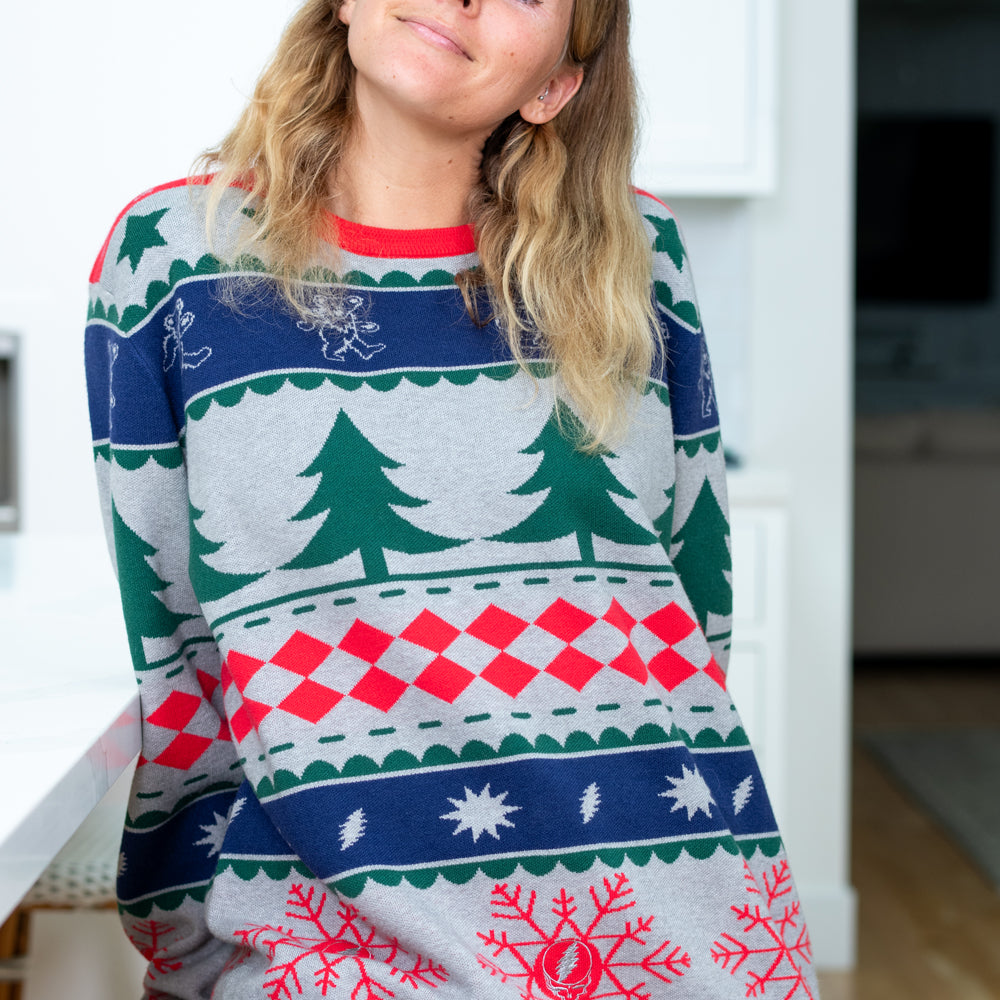 SHIPS 11/15: Grateful Dead Crewneck Winter Sweater in Grey - Section 119