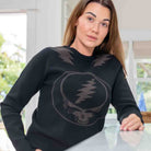 Premium Grateful Dead Women's Fitted Stealie And Bolt Sweater - Section 119