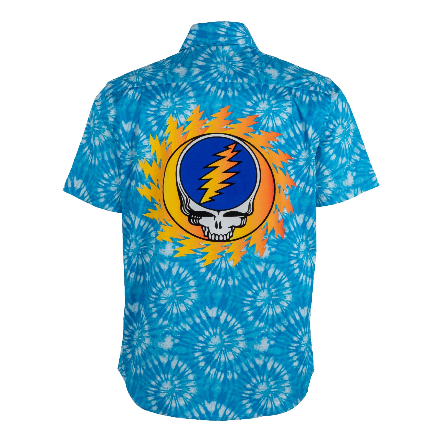 Grateful Dead Short-Sleeve Button Down Blue Tie Dye Sun Stealie - Section 119