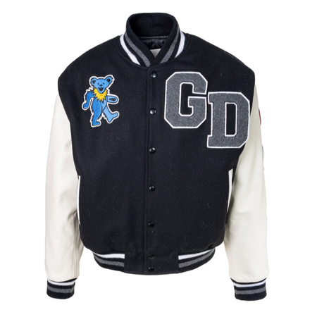 BSTN Brand Schott x BSTN Brand Thank You, Basketball Varsity Jacket Men College Jackets black|multi in Size:XL