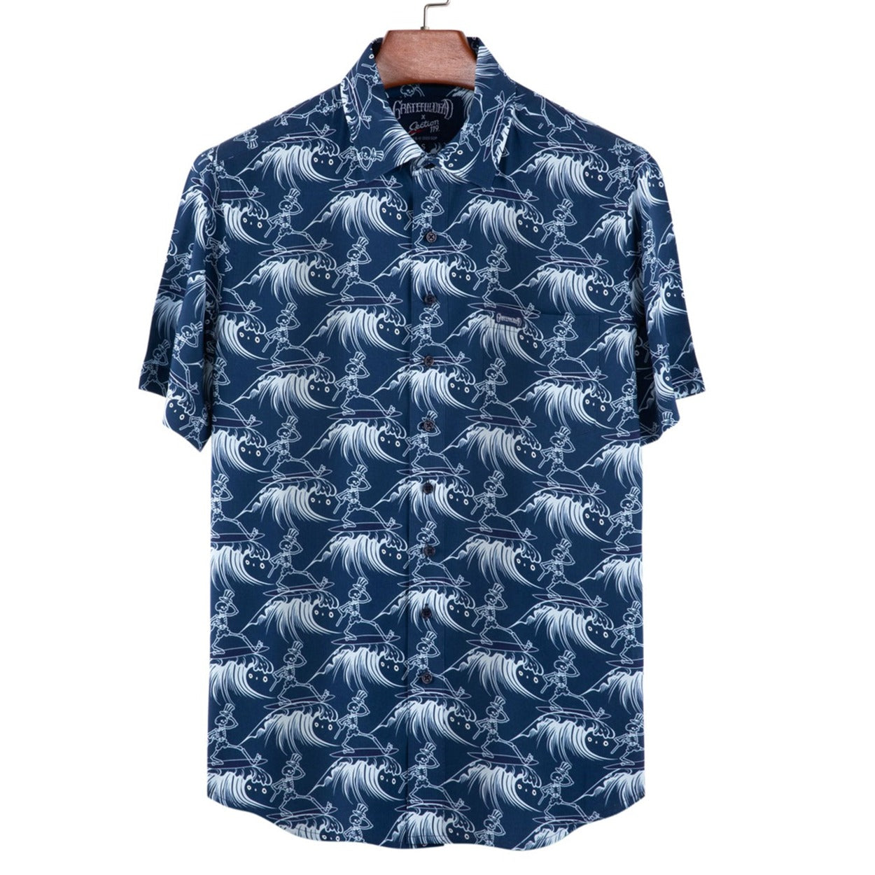 Chiefs Hawaiian Shirt Grateful Dead Skeleton Surfing Kansas City