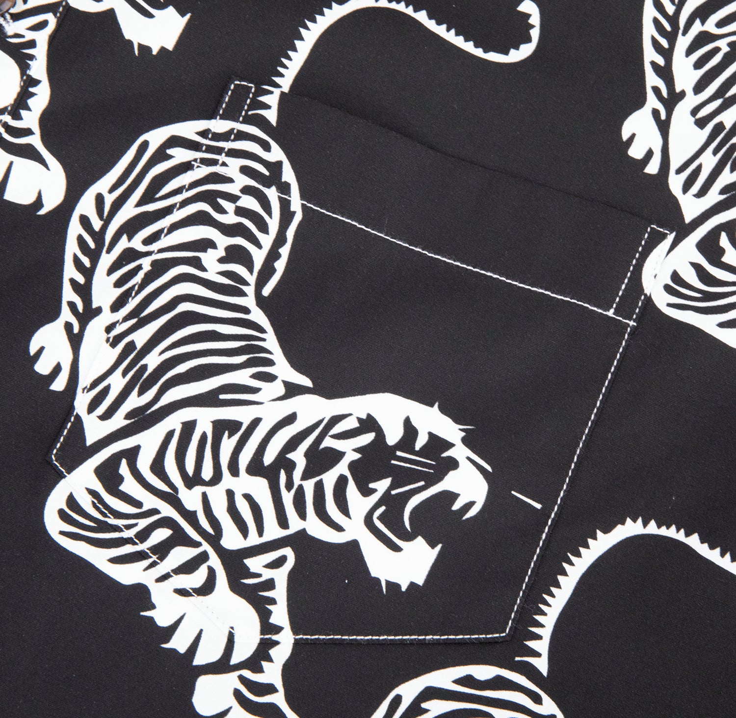 Jerry Garcia Black and White Tiger Short Sleeve Shirt - Section 119